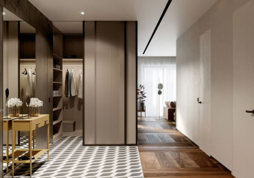 Căn hộ 160m2 đầy ấm áp với các điểm nhấn màu nâu, đỏ