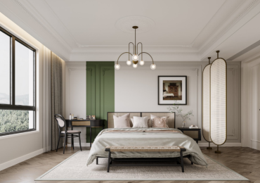 Thiết kế căn hộ hiện đại với điểm nhấn xanh pastel mang đến sự thanh lịch và tràn đầy sức sống
